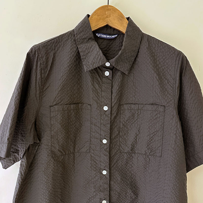 ティグルブロカンテ ナイロンサッカー スクエアオープンシャツ