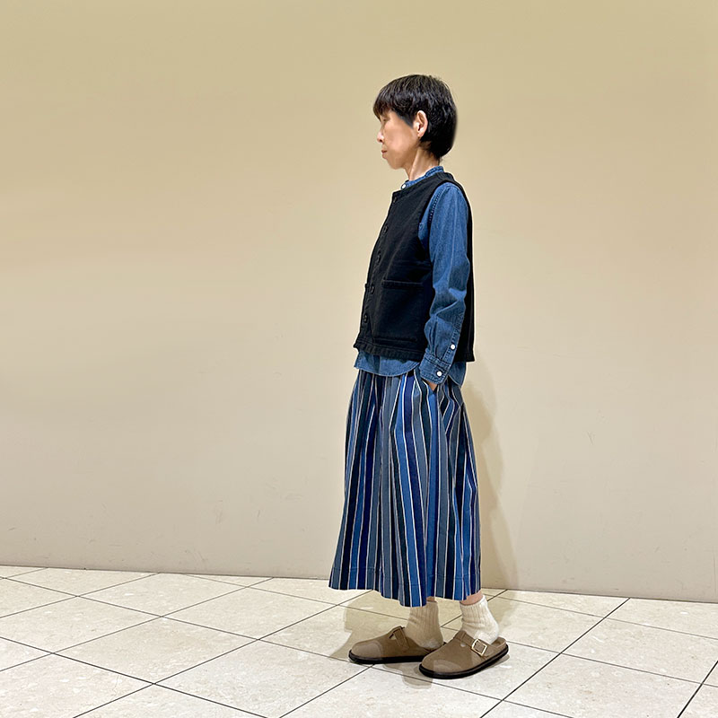 ティグルブロカンテ レインボーストライプ フィセルロングスカート