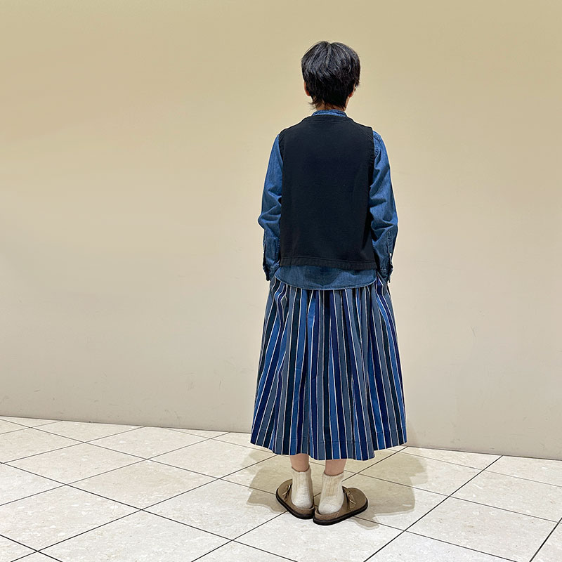 ティグルブロカンテ レインボーストライプ フィセルロングスカート