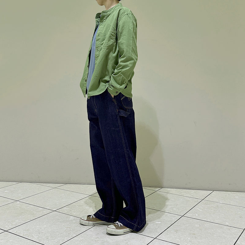 ティグルブロカンテ オーガニックツイル バンドカラー L/S シャツ unisex