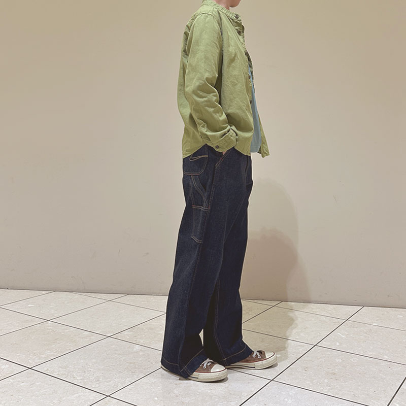 ティグルブロカンテ オーガニックツイル バンドカラー L/S シャツ unisex