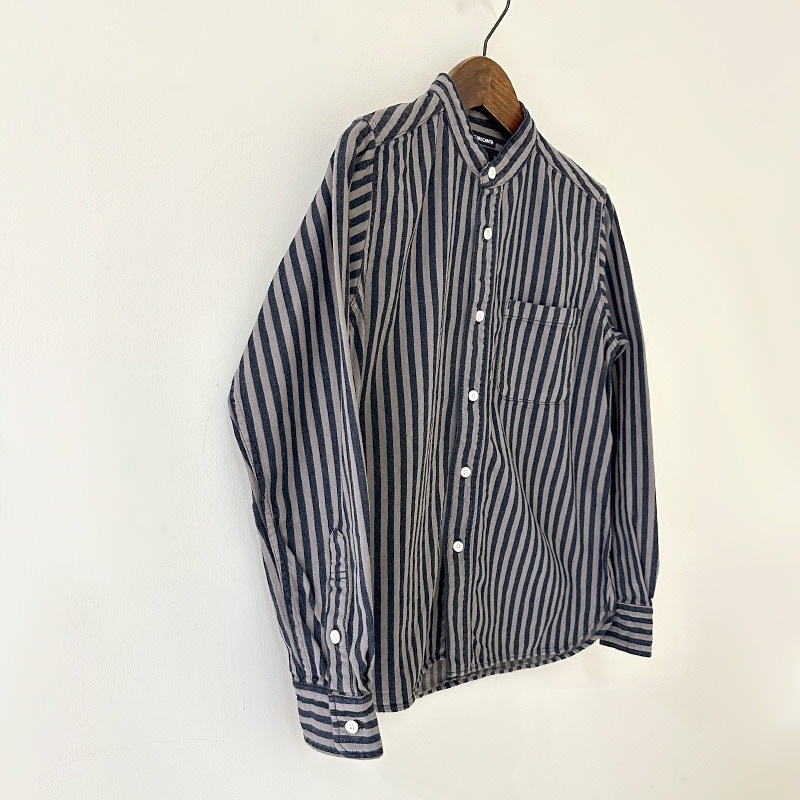 ティグルブロカンテ ヒッコリースタンドカラーL/S シャツ　unisex　