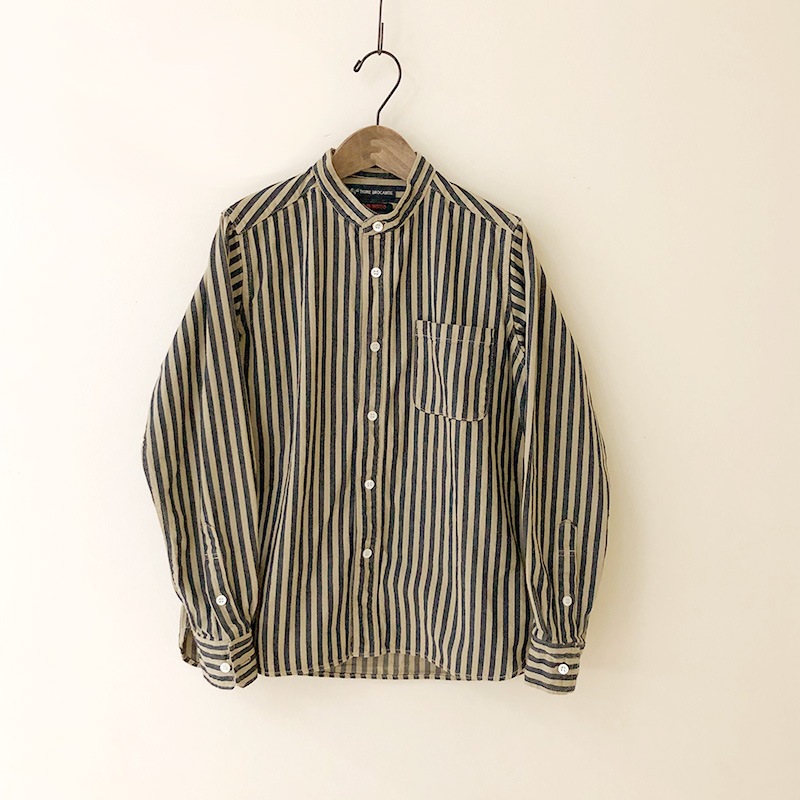 ティグルブロカンテ ヒッコリースタンドカラーL/S シャツ　unisex　