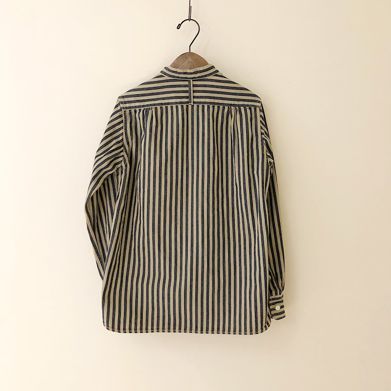 ティグルブロカンテ ヒッコリースタンドカラーL/S シャツ　unisex　