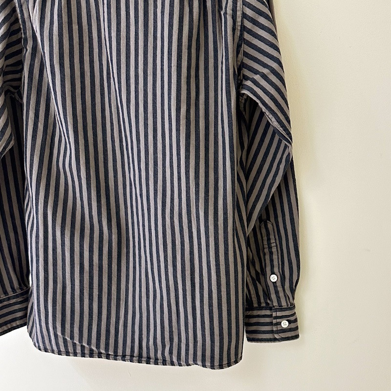 ティグルブロカンテ ヒッコリースタンドカラーL/S シャツ　unisex　