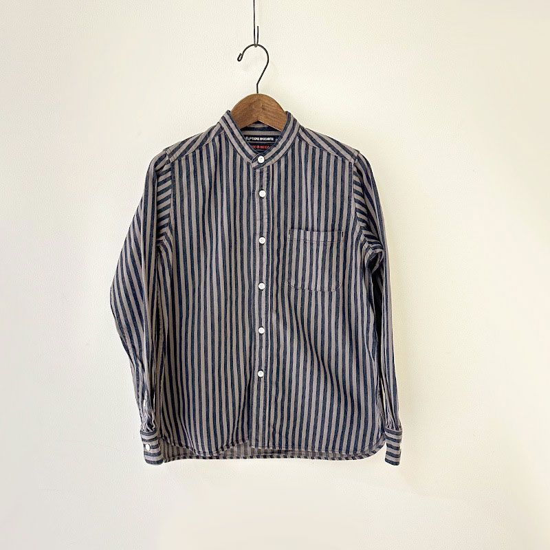 ティグルブロカンテ ヒッコリースタンドカラーL/S シャツ　unisex　