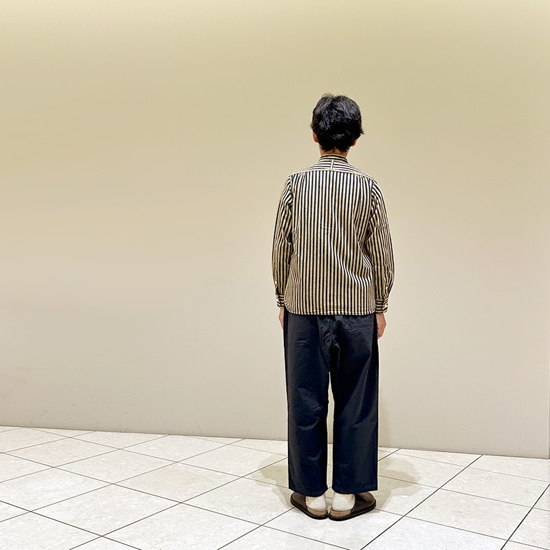 ティグルブロカンテ ヒッコリースタンドカラーL/S シャツ　unisex　