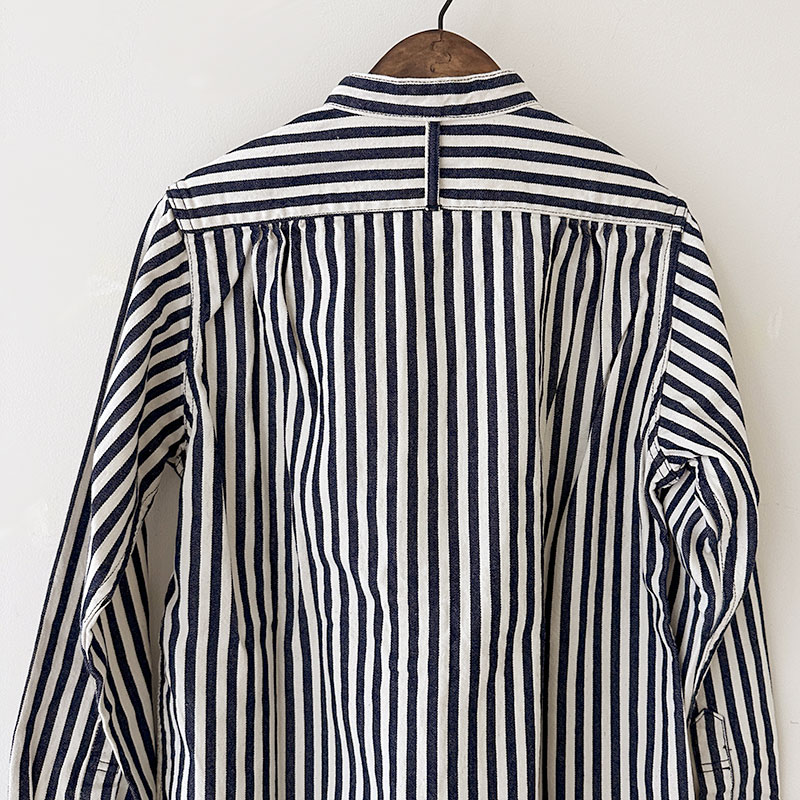 ティグルブロカンテ ヒッコリースタンドカラーL/S シャツ　unisex　