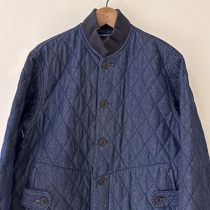 ティグルブロカンテ 7ozデニムキルティング ボンバーマンリブジャケット unisex Indigo