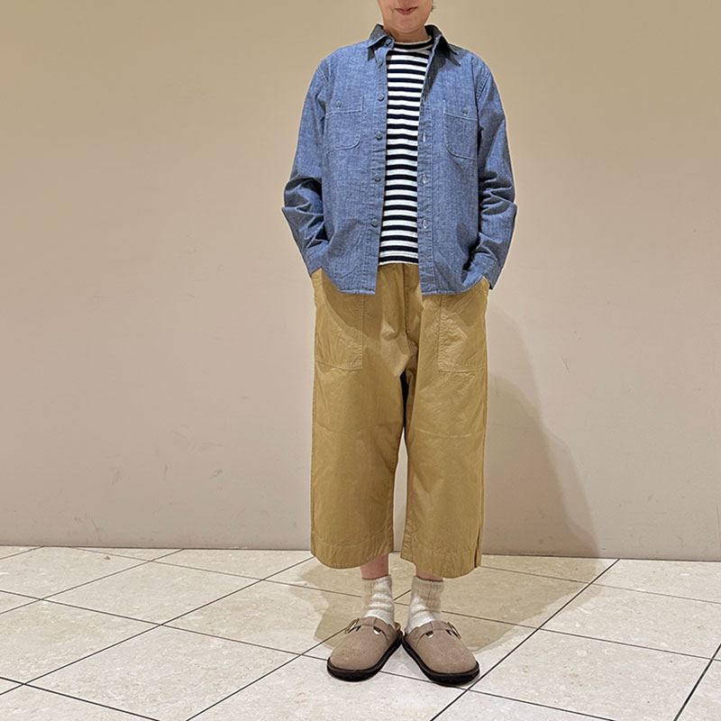 ティグルブロカンテ 4.5ozシャンブレー レギュラーワークシャツ unisex indigo