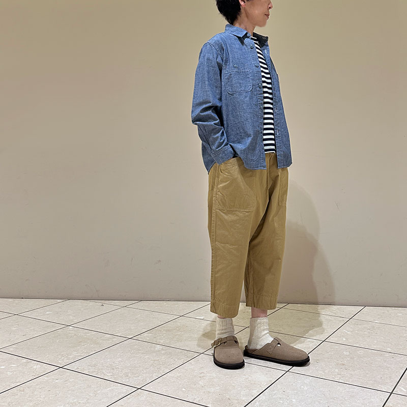 ティグルブロカンテ 4.5ozシャンブレー レギュラーワークシャツ unisex indigo