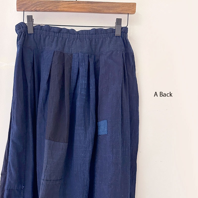 ティグルブロカンテ 藍の古布シリーズ スリットスカート ティグルブロカンテ 藍の古布 スリットロングスカート Indigo