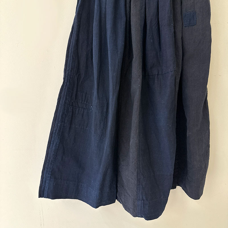 ティグルブロカンテ 藍の古布 スリットロングスカート Indigo