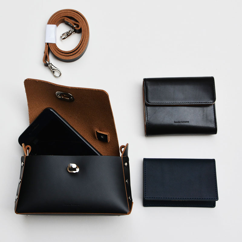 エンダースキーマ　assemble hand bag flap  S -black-