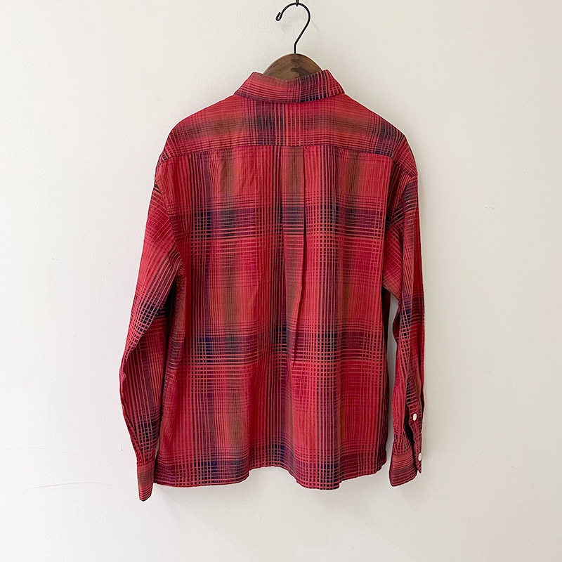 ティグルブロカンテ サテンランダムCK ラウンドカラーベニスビーチシャツ unisex Red