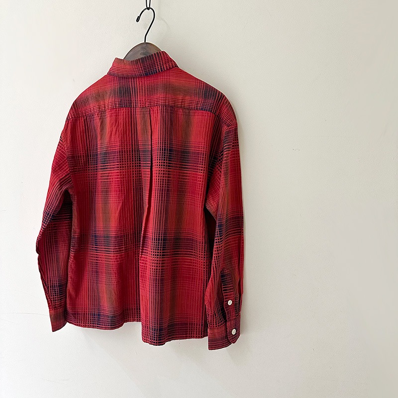 ティグルブロカンテ サテンランダムCK ラウンドカラーベニスビーチシャツ unisex Red