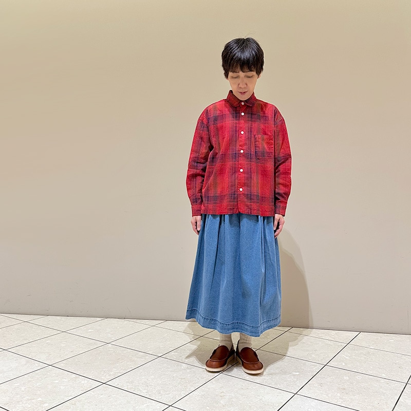 ティグルブロカンテ サテンランダムCK ラウンドカラーベニスビーチシャツ unisex Red
