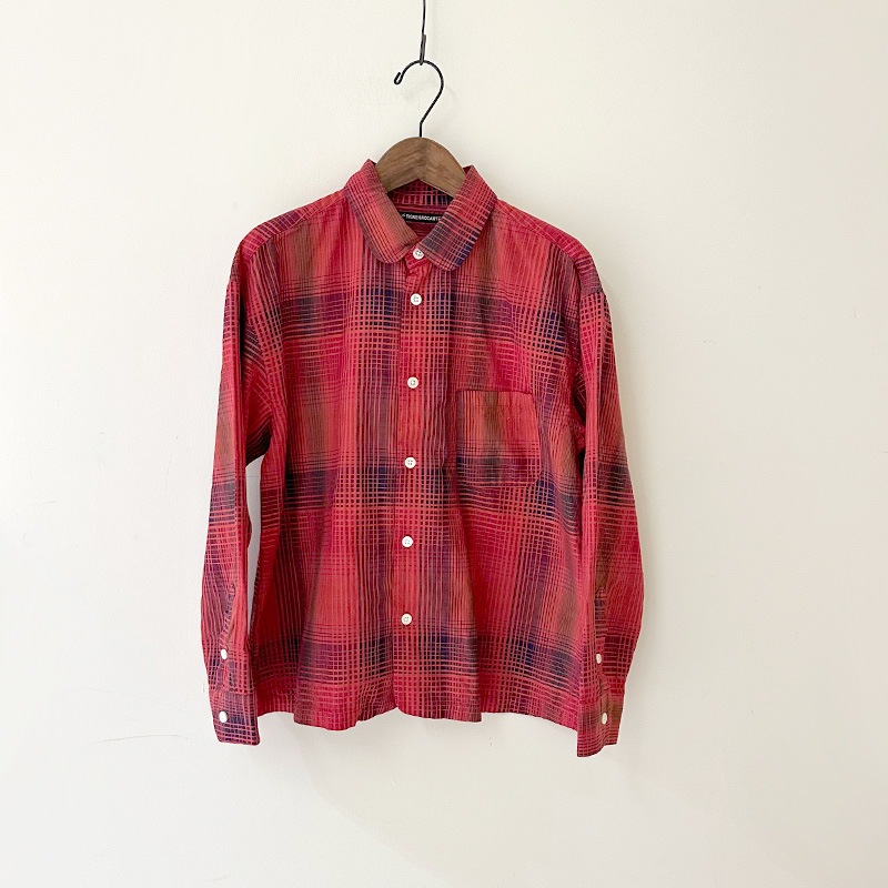 ティグルブロカンテ サテンランダムCK ラウンドカラーベニスビーチシャツ unisex Red