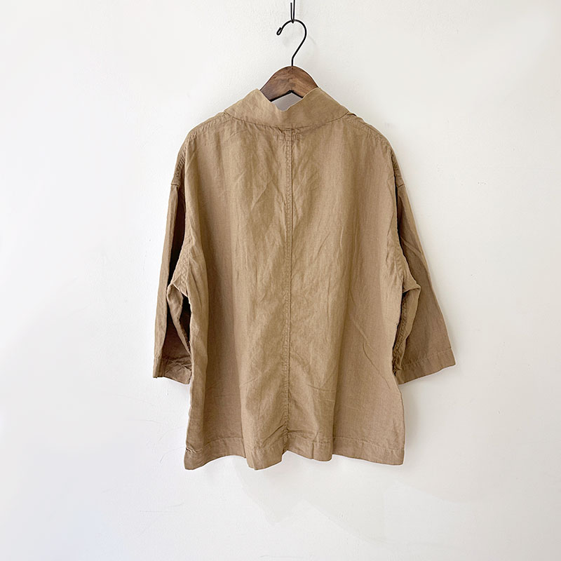 ティグルブロカンテ 80高密度リネン キモノ7分袖シャツ unisex