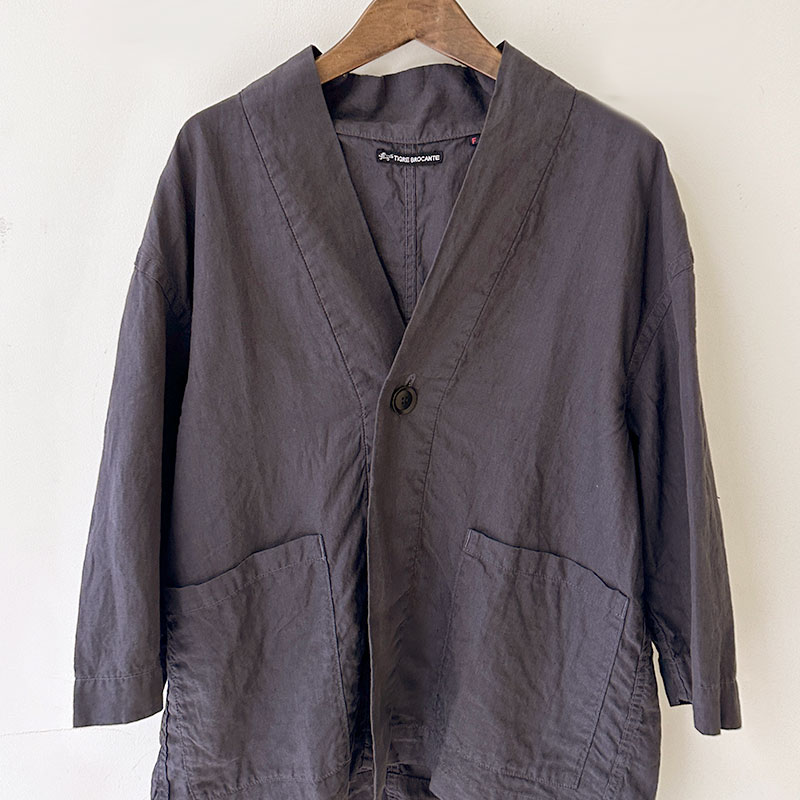 ティグルブロカンテ 80高密度リネン キモノ7分袖シャツ unisex