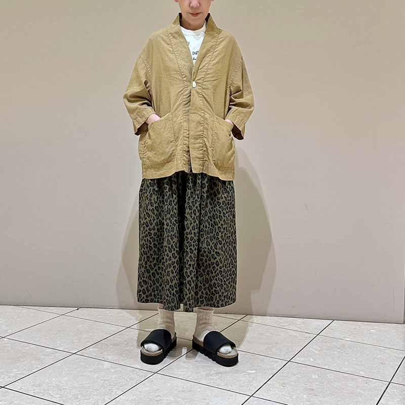 ティグルブロカンテ 80高密度リネン キモノ7分袖シャツ unisex