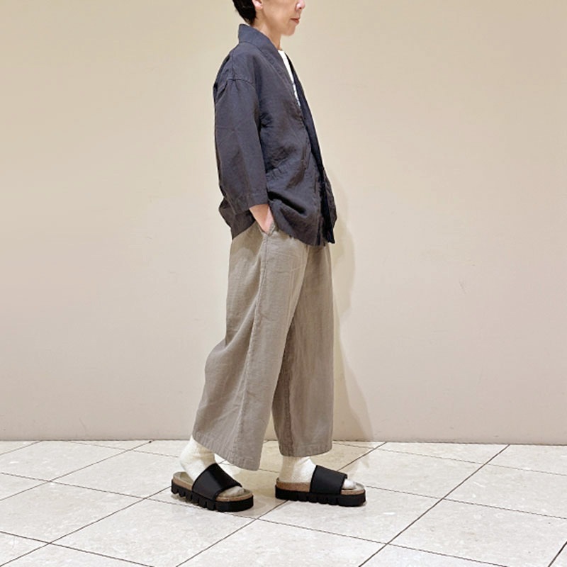 ティグルブロカンテ 80高密度リネン キモノ7分袖シャツ unisex