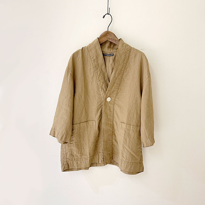 ティグルブロカンテ 80高密度リネン キモノ7分袖シャツ unisex