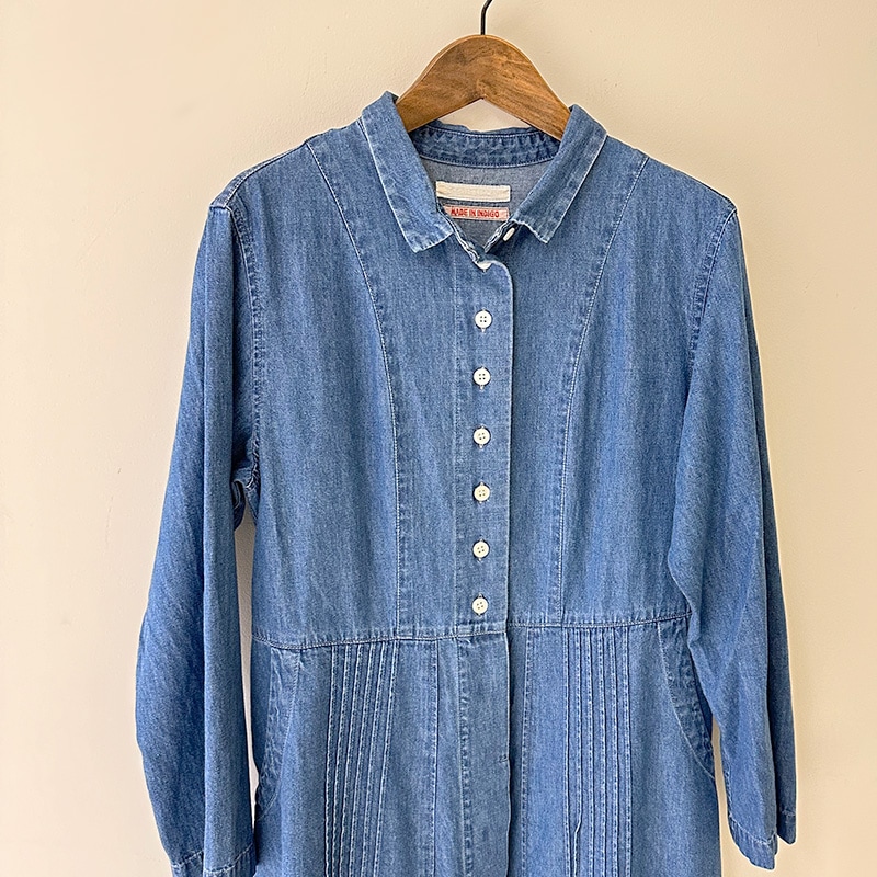 NEW ティグルブロカンテ 6oz Denim プリーツワンピース Fade