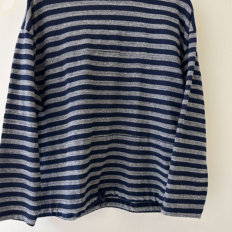 ティグルブロカンテ Indigoボーダー天竺 ボースン9分袖T unisex