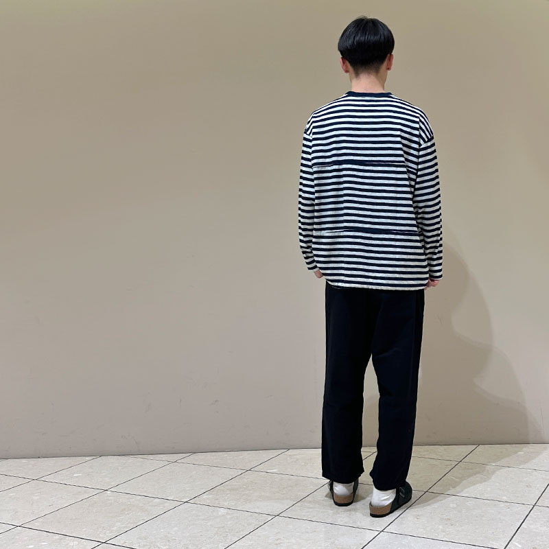 ティグルブロカンテ Indigoボーダー天竺 ボースン9分袖T unisex