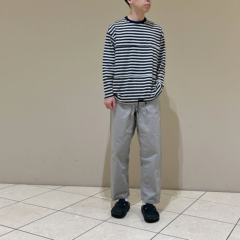 ティグルブロカンテ Indigoボーダー天竺 ボースン9分袖T unisex