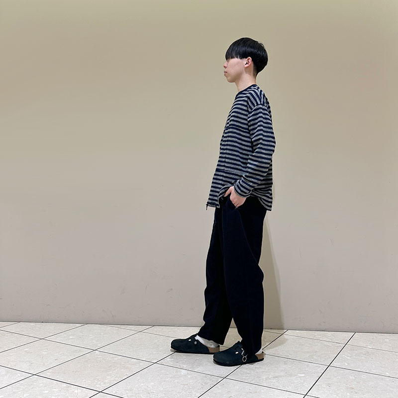 ティグルブロカンテ Indigoボーダー天竺 ボースン9分袖T unisex