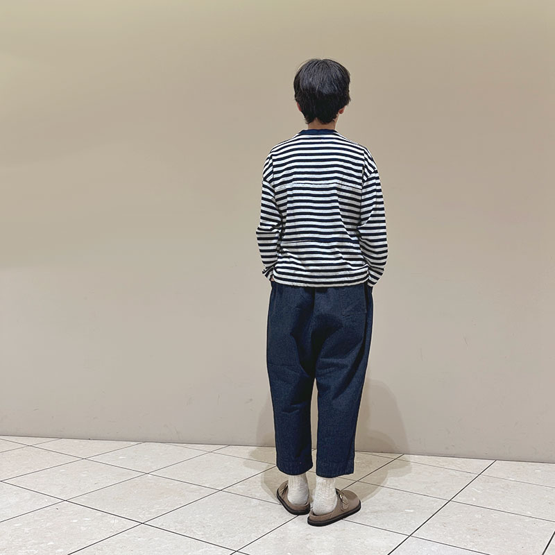 ティグルブロカンテ Indigoボーダー天竺 ボースン9分袖T unisex