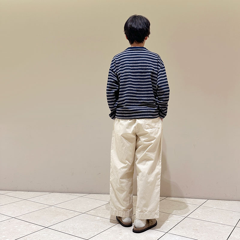 ティグルブロカンテ Indigoボーダー天竺 ボースン9分袖T unisex