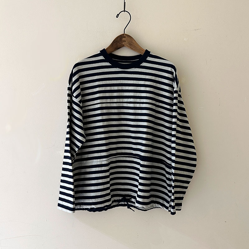 ティグルブロカンテ Indigoボーダー天竺 ボースン9分袖T unisex