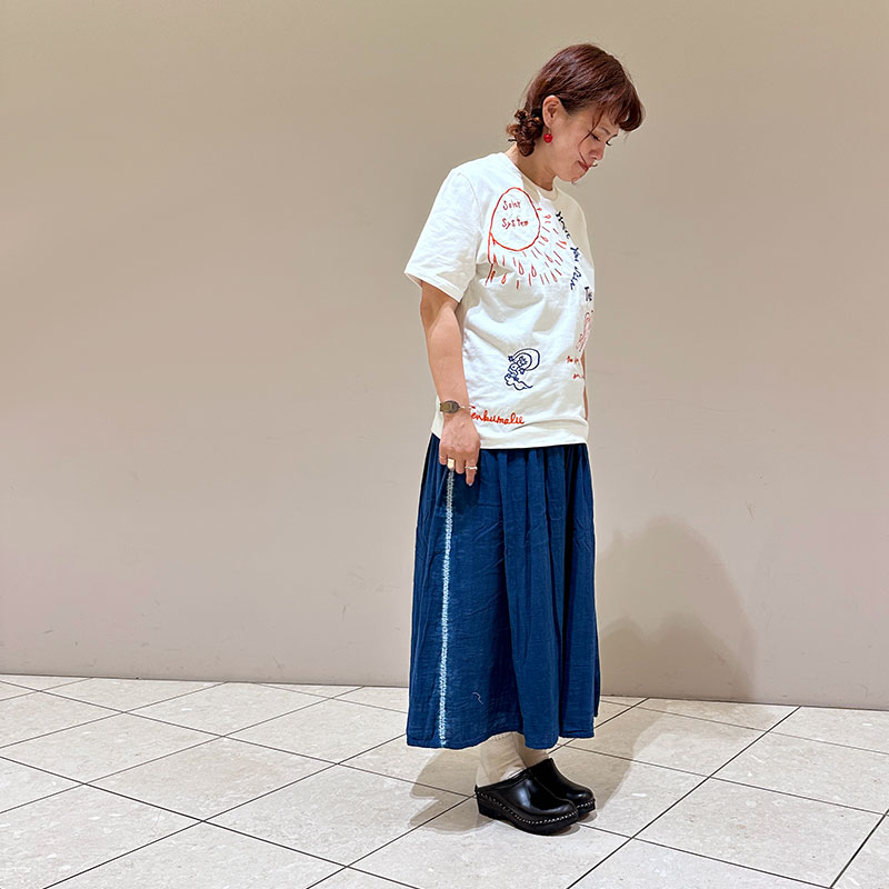 ティグルブロカンテ Thin line絞り メニーギャザーマキシスカート AI