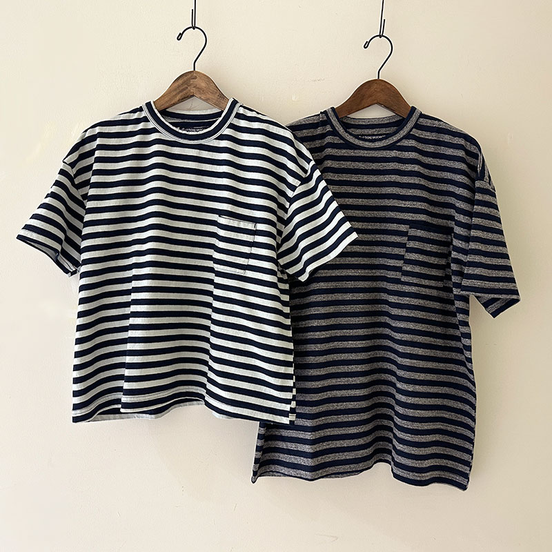 ティグルブロカンテ Indigoボーダー天竺 ベニスビーチPKTS/ST unisex