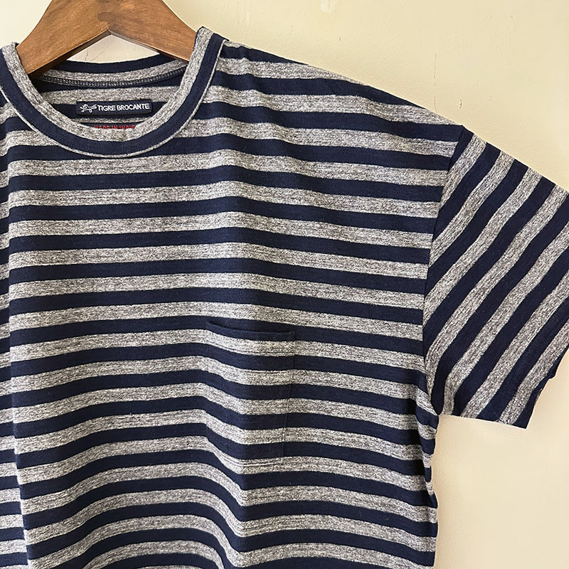 ティグルブロカンテ Indigoボーダー天竺 ベニスビーチPKTS/ST unisex