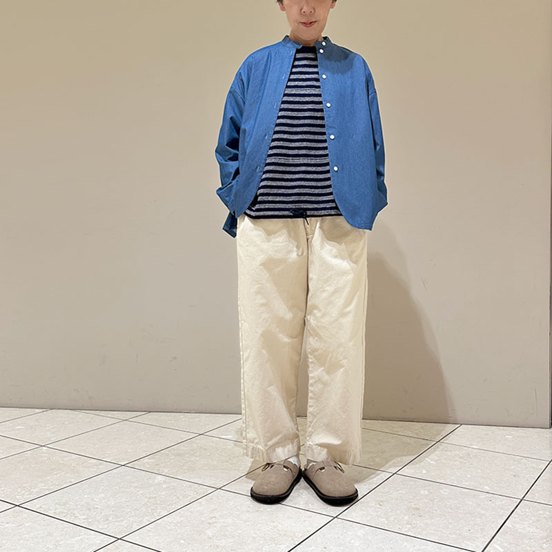 ティグルブロカンテ 4ozツイルライトデニム バックスリットシャツ Light Indigo