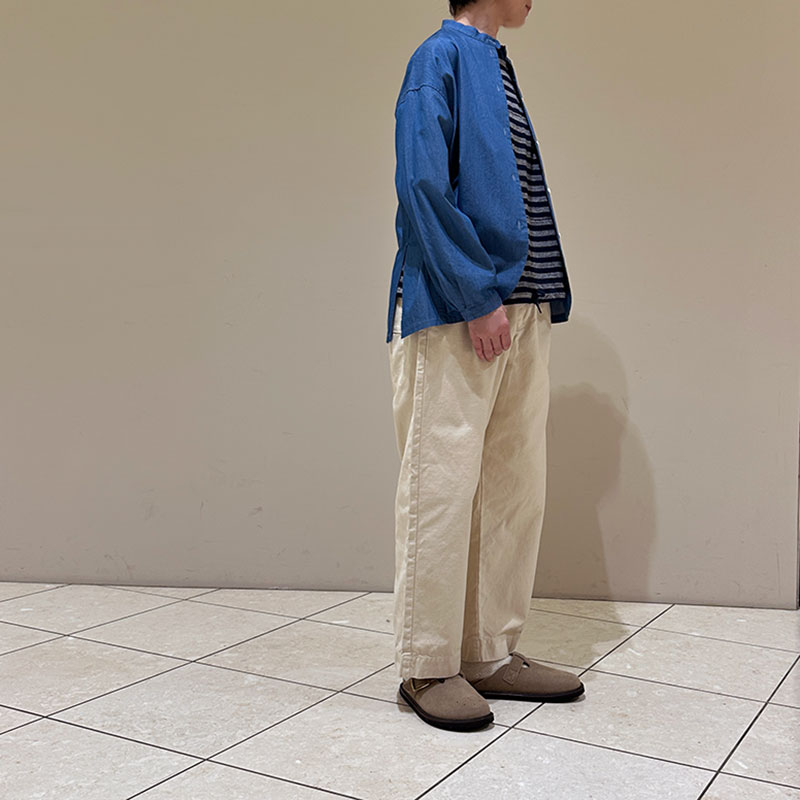 ティグルブロカンテ 4ozツイルライトデニム バックスリットシャツ Light Indigo