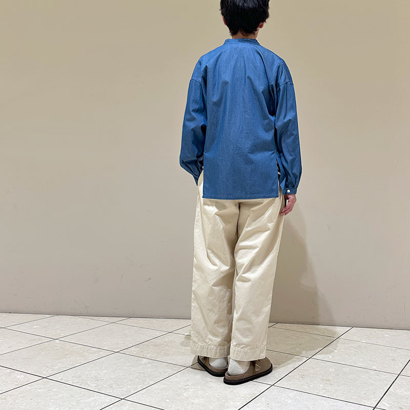 ティグルブロカンテ 4ozツイルライトデニム バックスリットシャツ Light Indigo