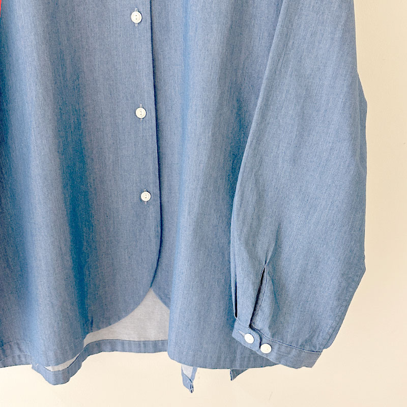 ティグルブロカンテ 4ozツイルライトデニム バックスリットシャツ Light Indigo