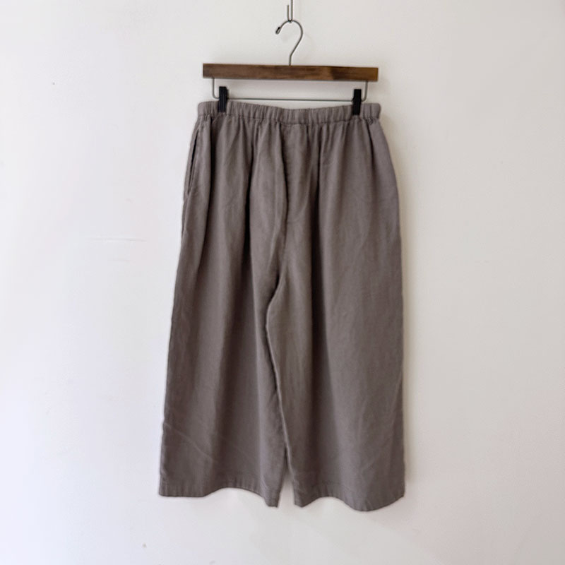 ティグルブロカンテ コットンリネンツイル ギャザーワイドパンツ