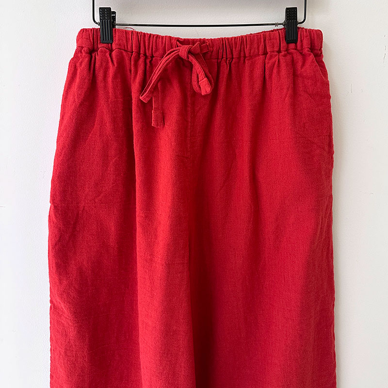 ティグルブロカンテ コットンリネンツイル ギャザーワイドパンツ