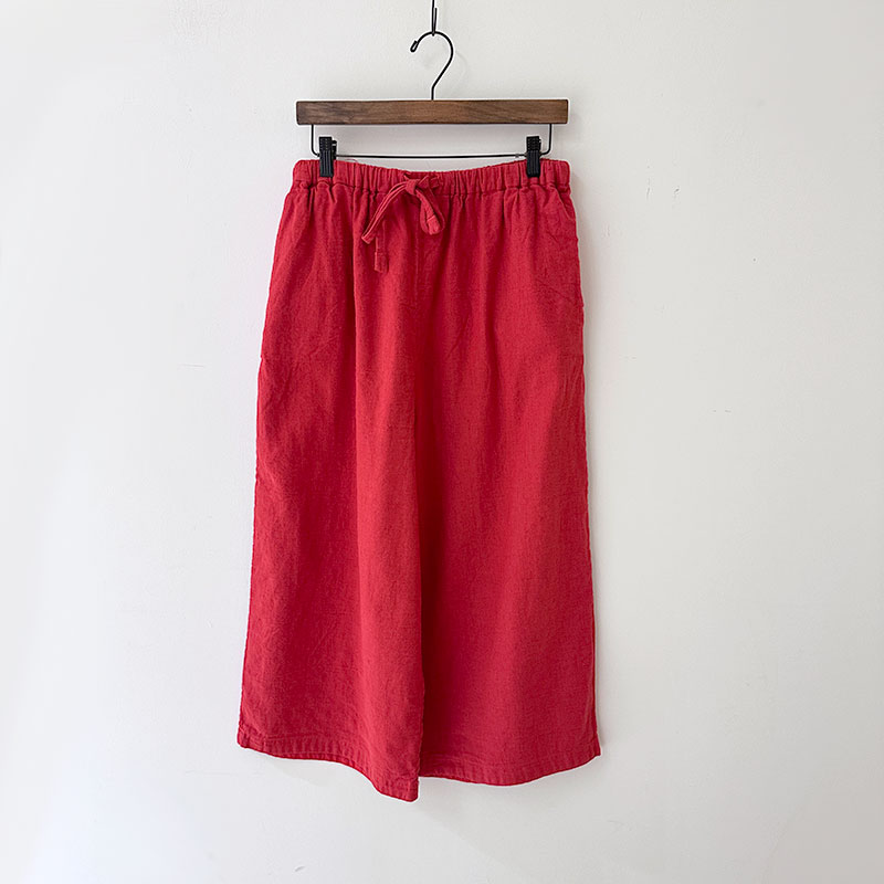 ティグルブロカンテ コットンリネンツイル ギャザーワイドパンツ