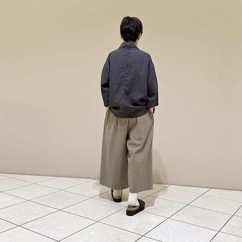 ティグルブロカンテ コットンリネンツイル ギャザーワイドパンツ