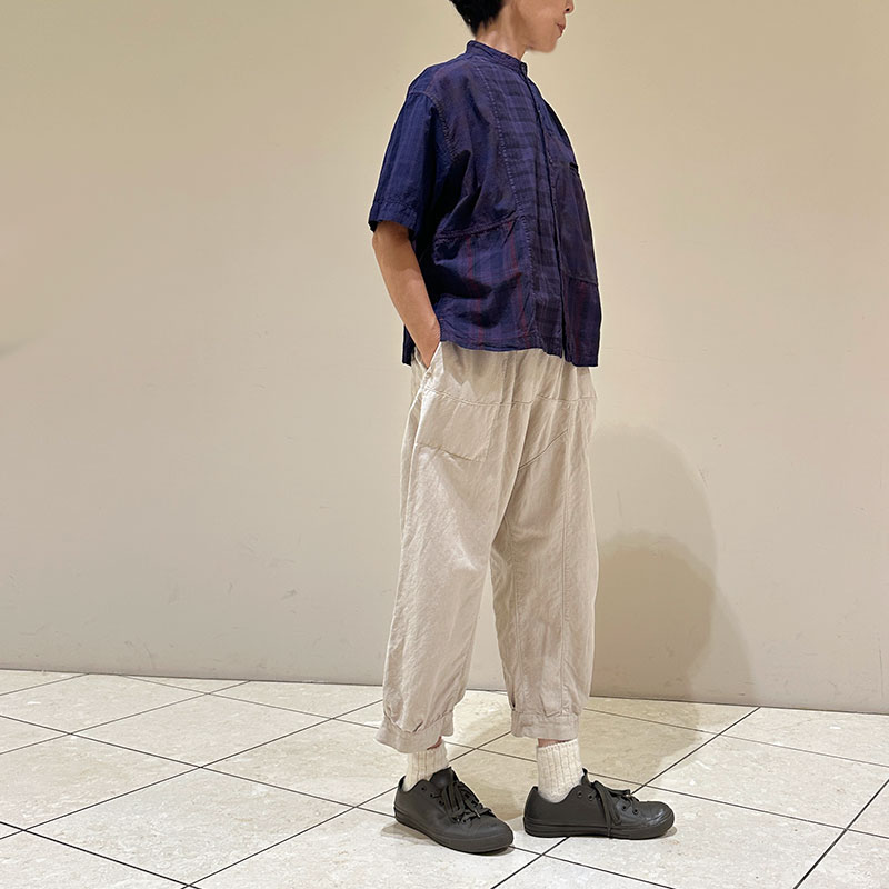 ティグルブロカンテ マドラスチェックMIX ベニススタンドS/S シャツ unisex