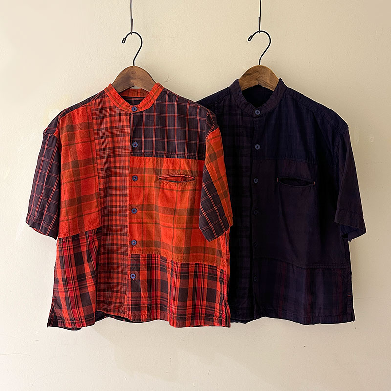 ティグルブロカンテ マドラスチェックMIX ベニススタンドS/S シャツ unisex