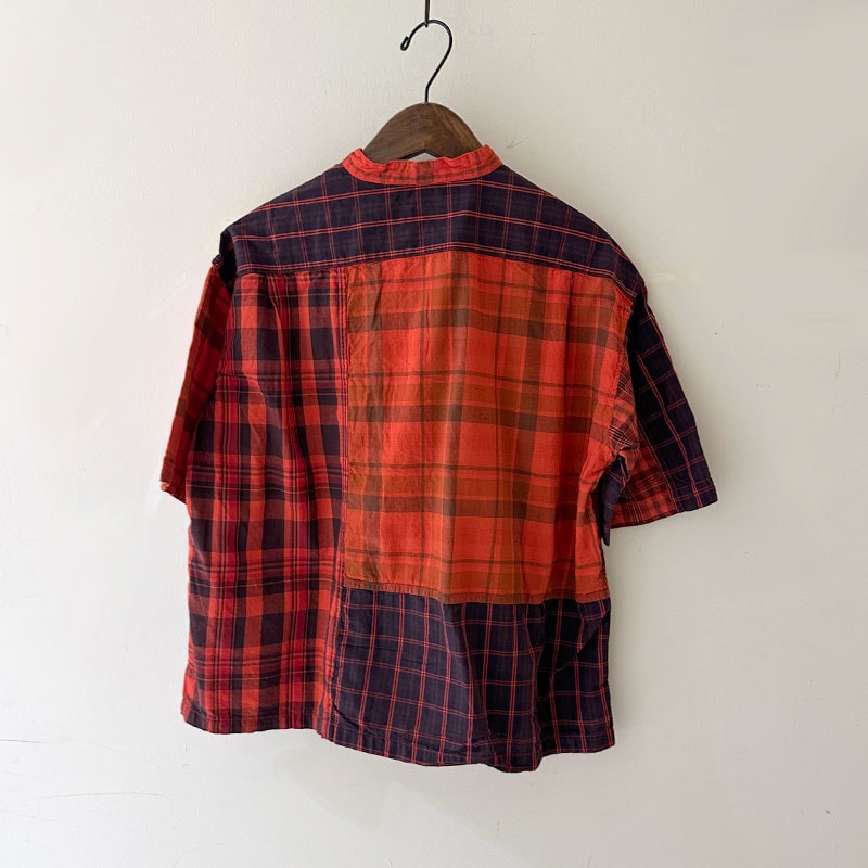 ティグルブロカンテ マドラスチェックMIX ベニススタンドS/S シャツ unisex