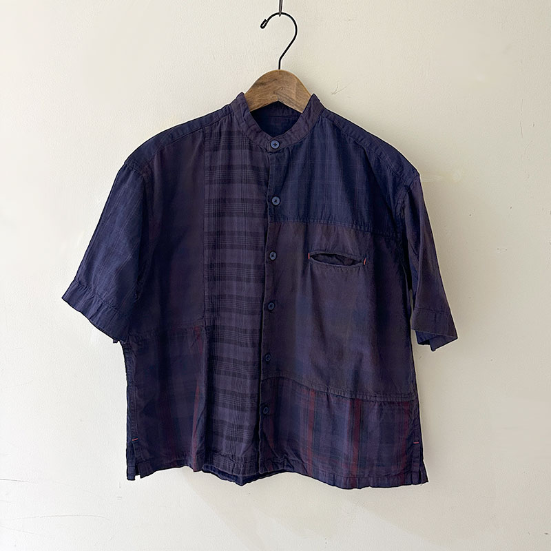 ティグルブロカンテ マドラスチェックMIX ベニススタンドS/S シャツ unisex